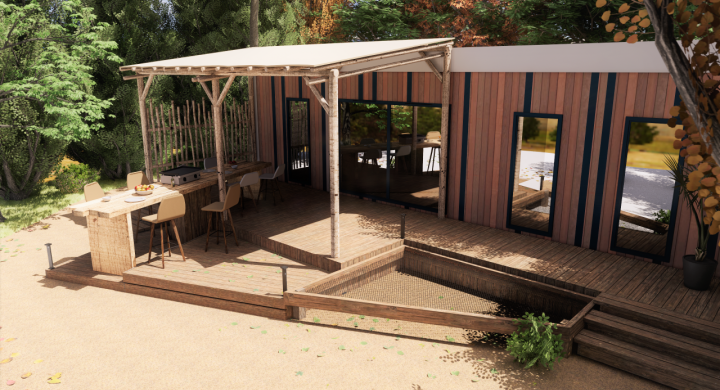 Extérieur mobil-home Otello Clim camping Signol 1