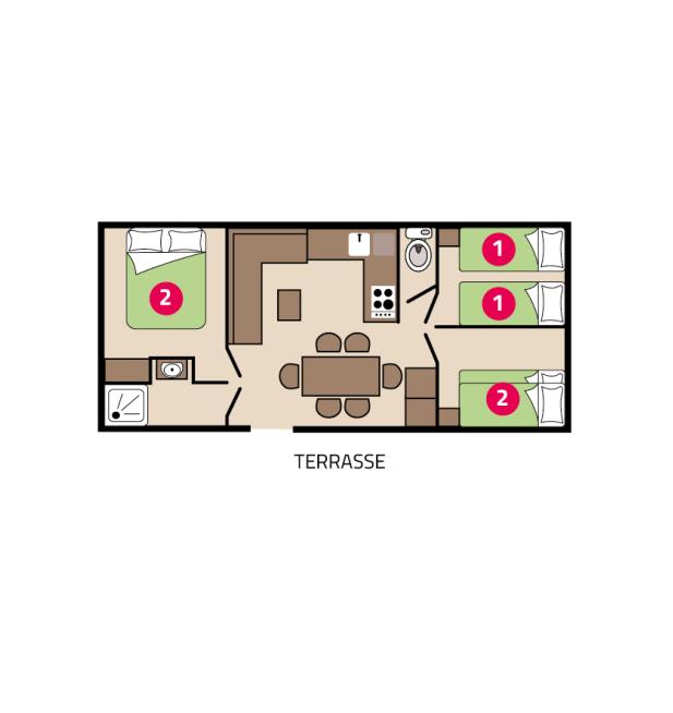 Plan mobil-home Famille camping La Corniche