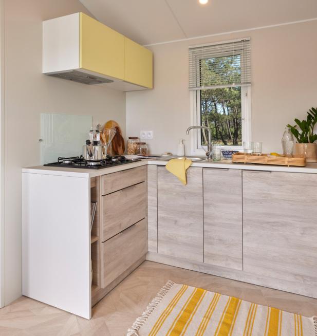 Cuisine mobil-home Loggia camping Les Chalands Fleuris