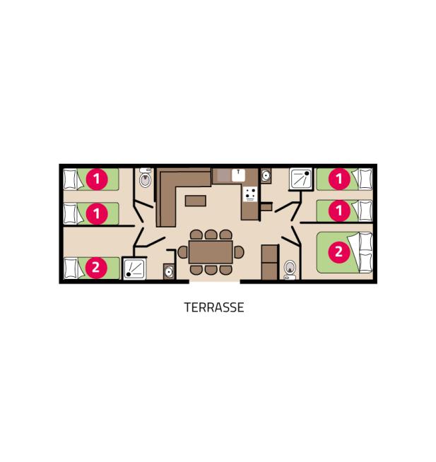 Plan mobil-home Génération camping Les Peupliers