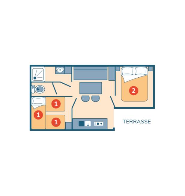 Plan mobil-home Loggia camping Les Peupliers
