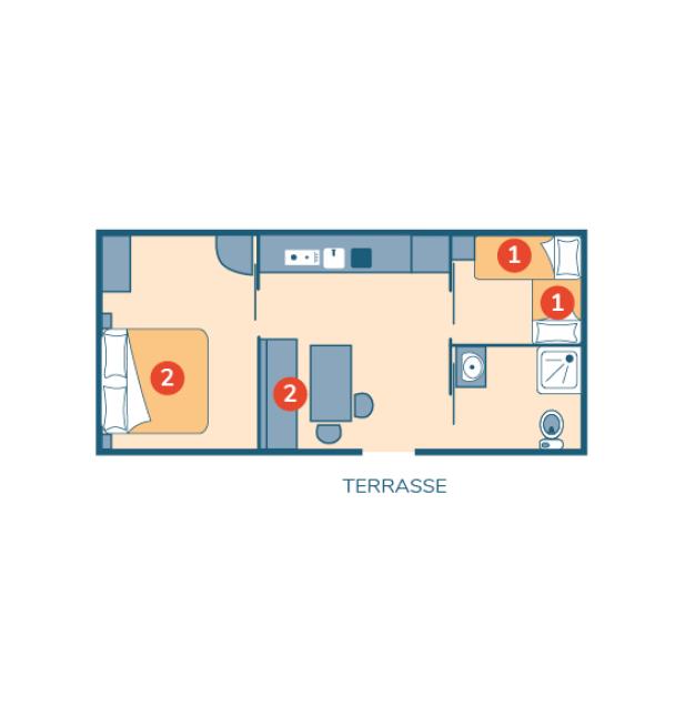 Plan mobil-home Personnes à Mobilité Réduite camping Les Peupliers