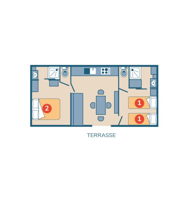 Plan mobil-home Iroise camping La Corniche