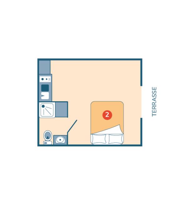 Plan mobil-home Studio camping La Corniche