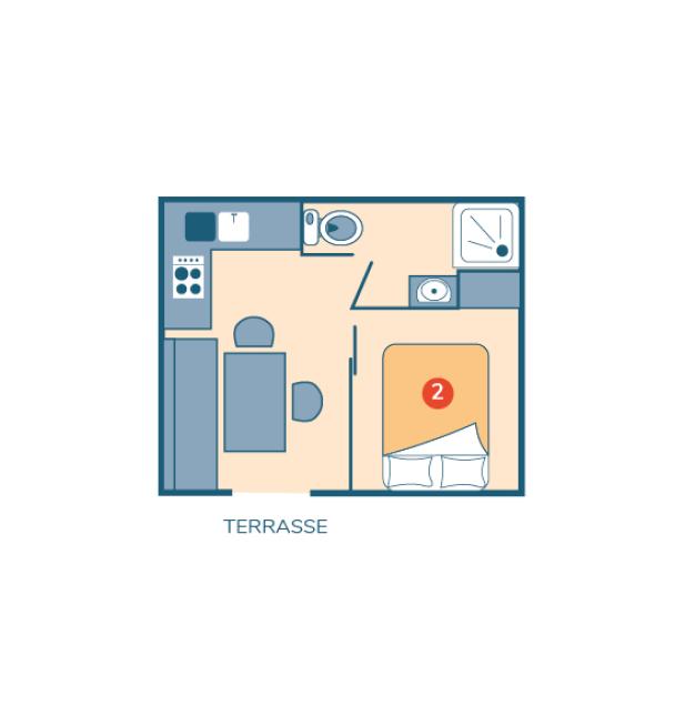 Plan mobil-home Vénus camping La Corniche