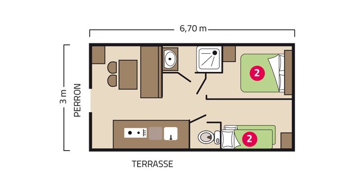 Plan Roulotte Camping Le Petit Rocher