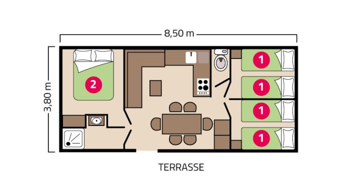 Plan mobil-home Evasion camping La Corniche