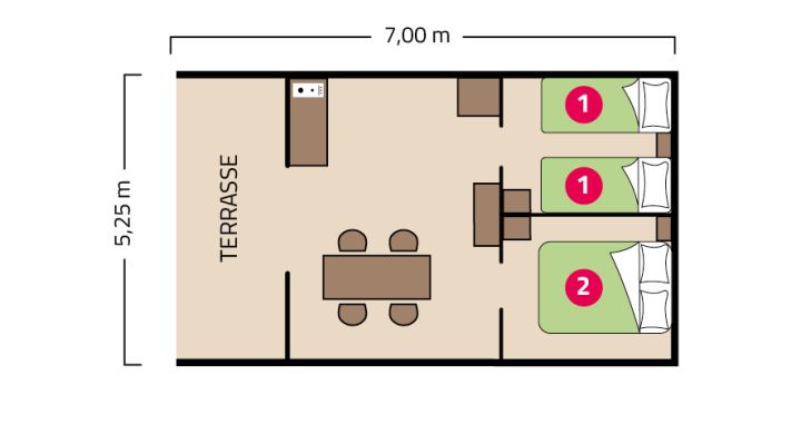 Plan Tente Natura camping La Corniche