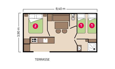 Plan mobil-home Bahia camping La Corniche