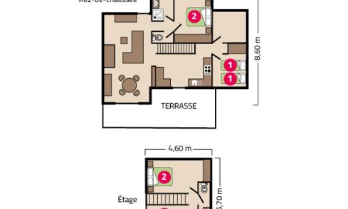 Plan Maison Tribu camping Le Petit Rocher