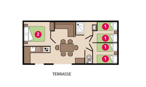 Plan mobil-home Clim Trio camping Park er Lann