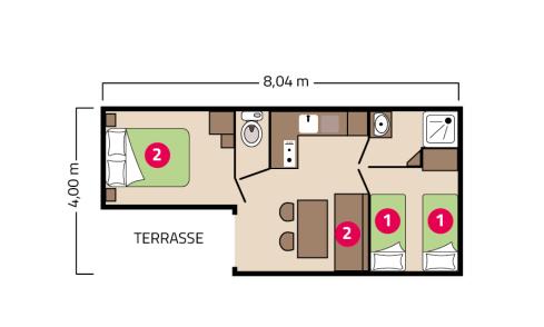 Plan mobil-home Loggia Éco camping La Corniche
