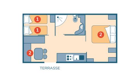 Plan mobil-home Personnes à Mobilité Réduite camping La Mignardière
